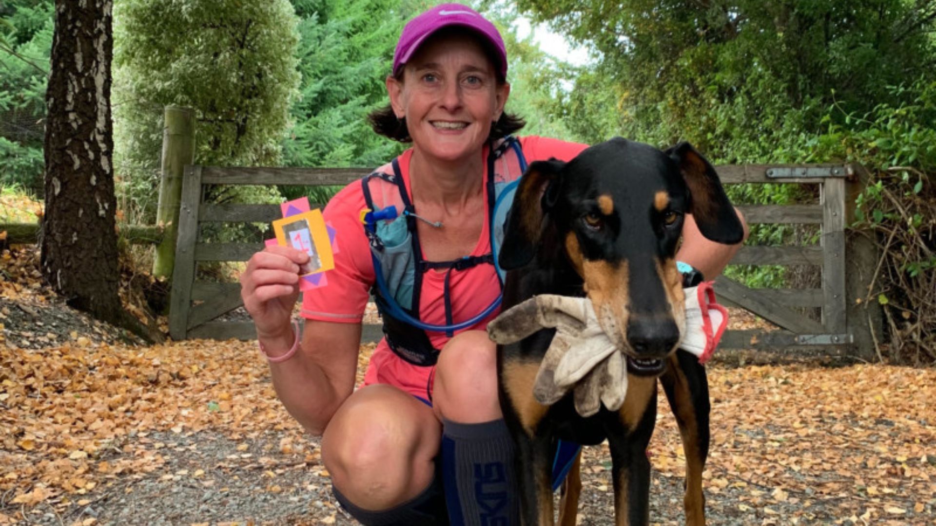 Anaya Smiley and hiking and her dog