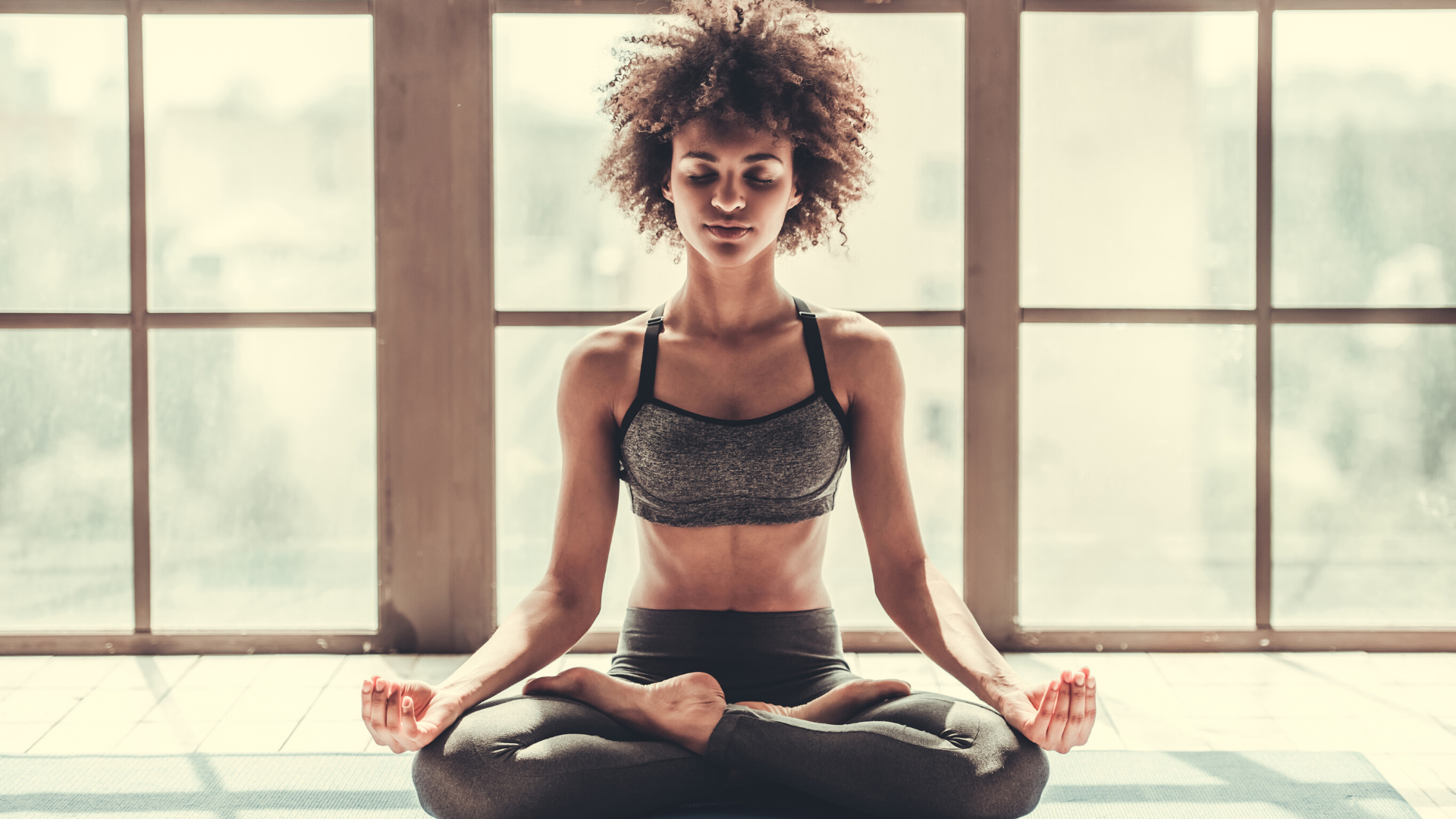 Woman practicing meditation.