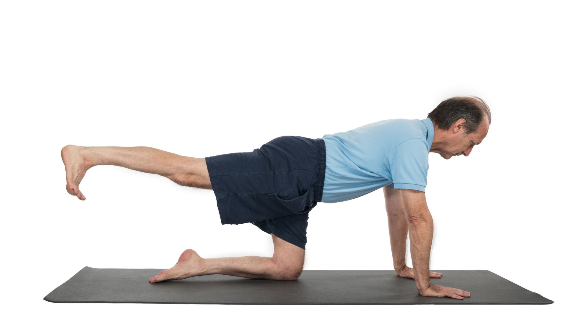 Bird Dog Pose for spine lengthening and strengthening