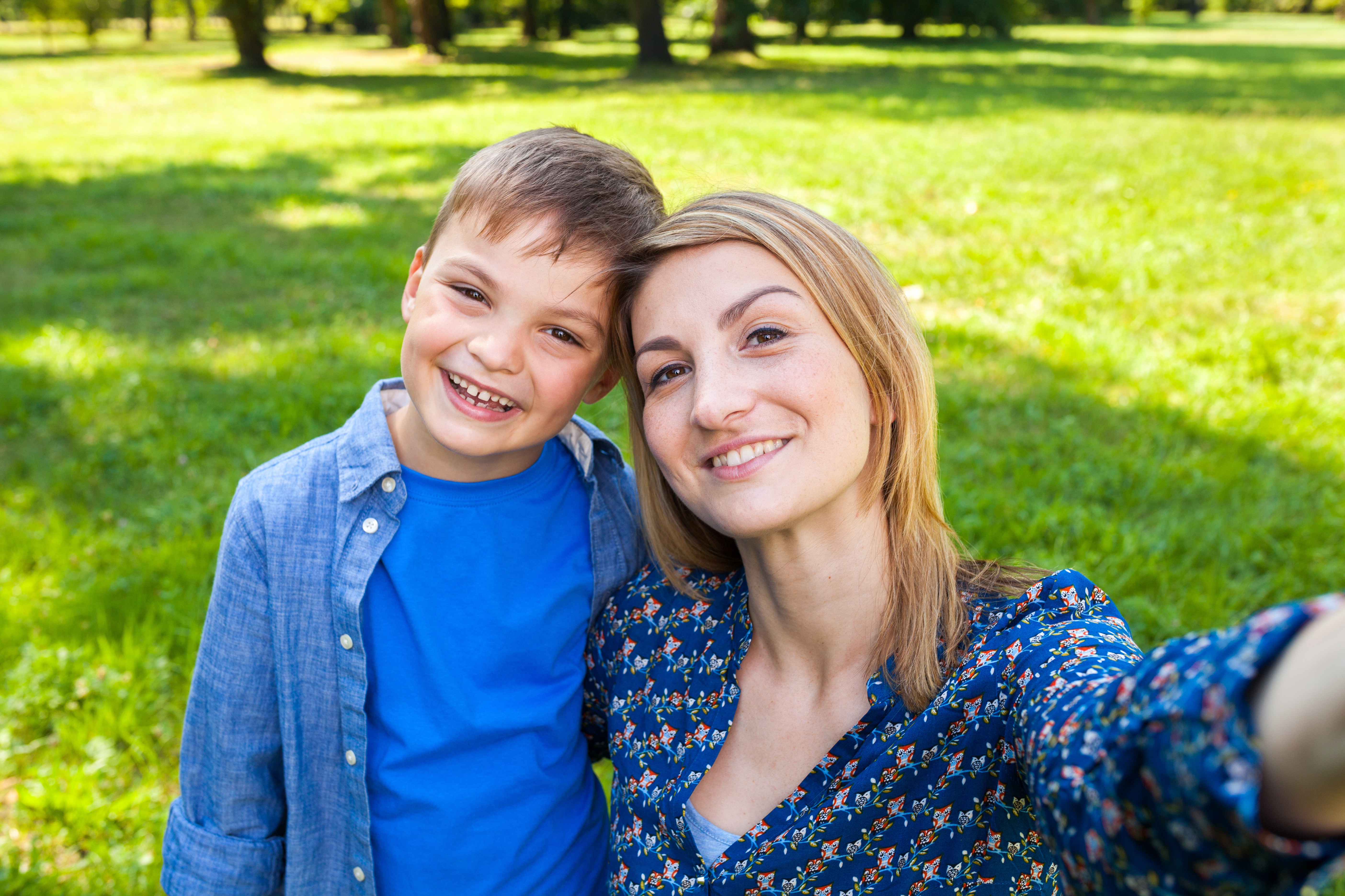 happy Mom and Son, a day together, plans change, going with the flow, going to the park