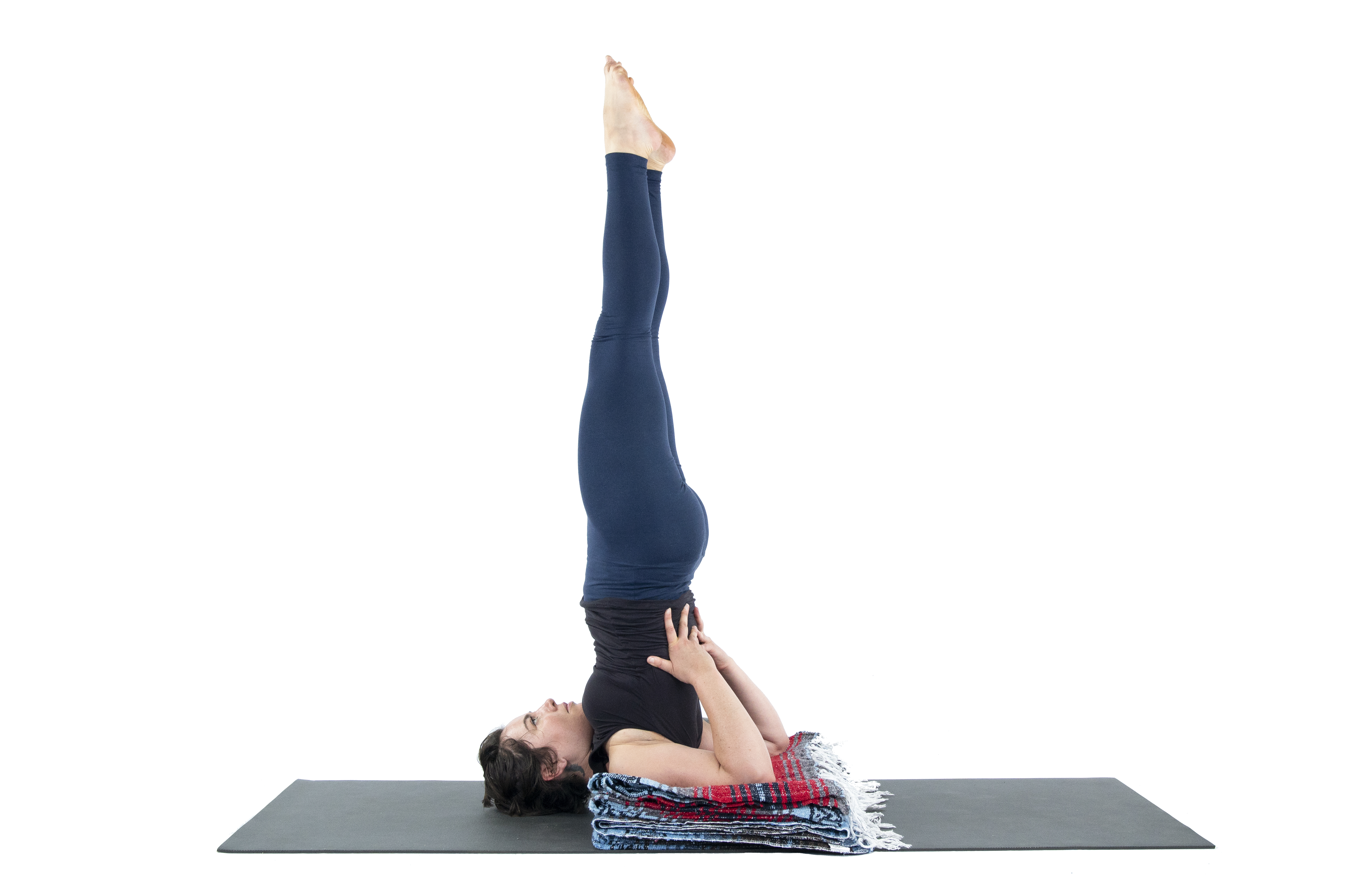 Salamba Sarvangasana, shoulder stand, inversion, beginner's yoga, often counterindicated, yoga for lymphedema