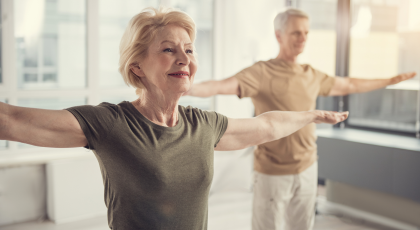 Yoga student experiencing the benefits of yoga for arthritis