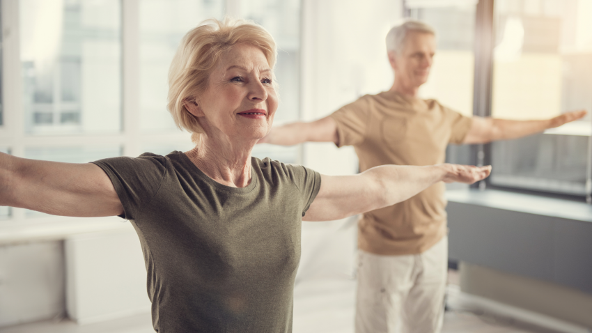 Yoga student experiencing the benefits of yoga for arthritis