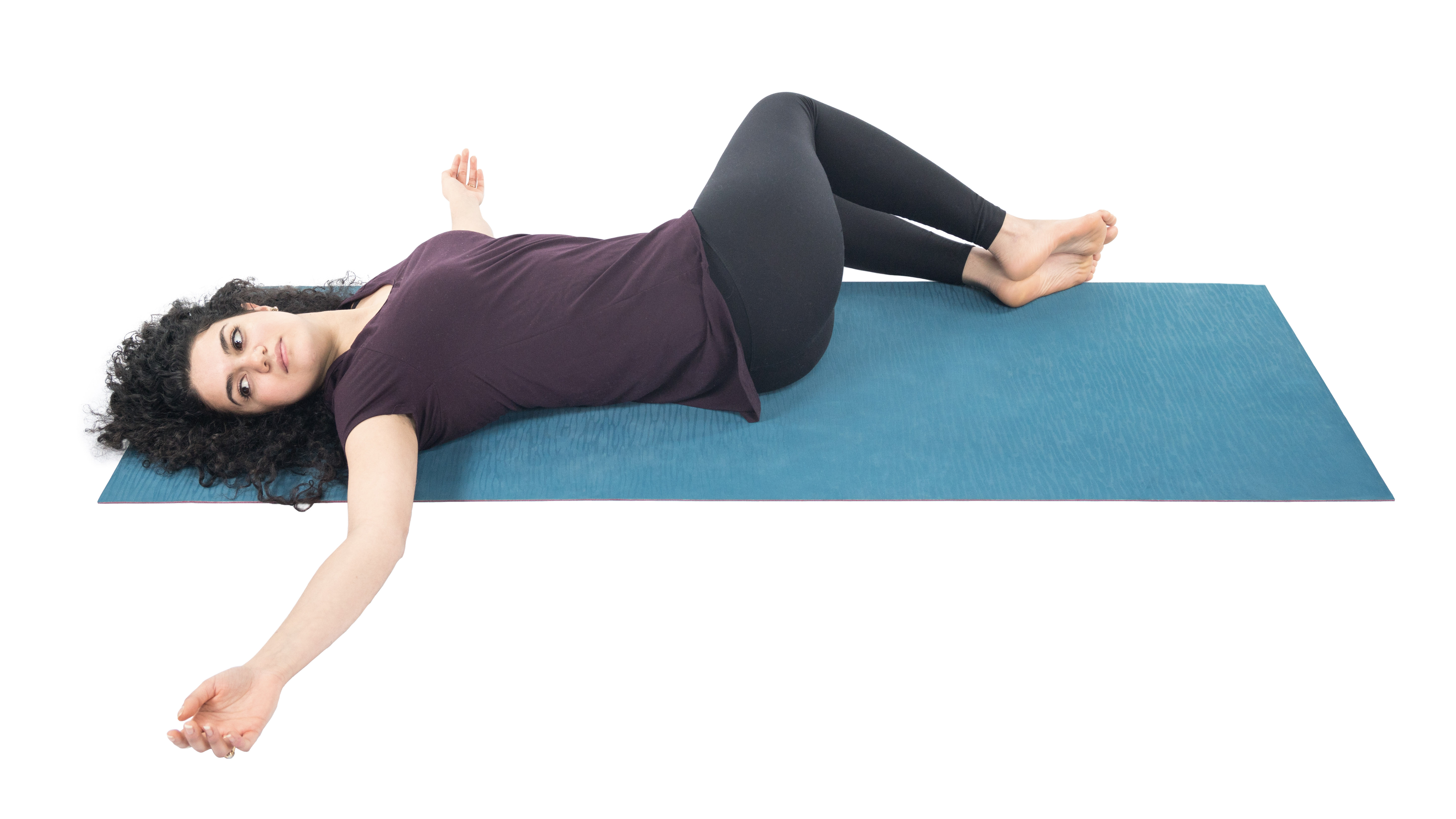 Revolved Belly Twist, Supine Twist, Jathara Parivrttanasana, yoga for pelvic health